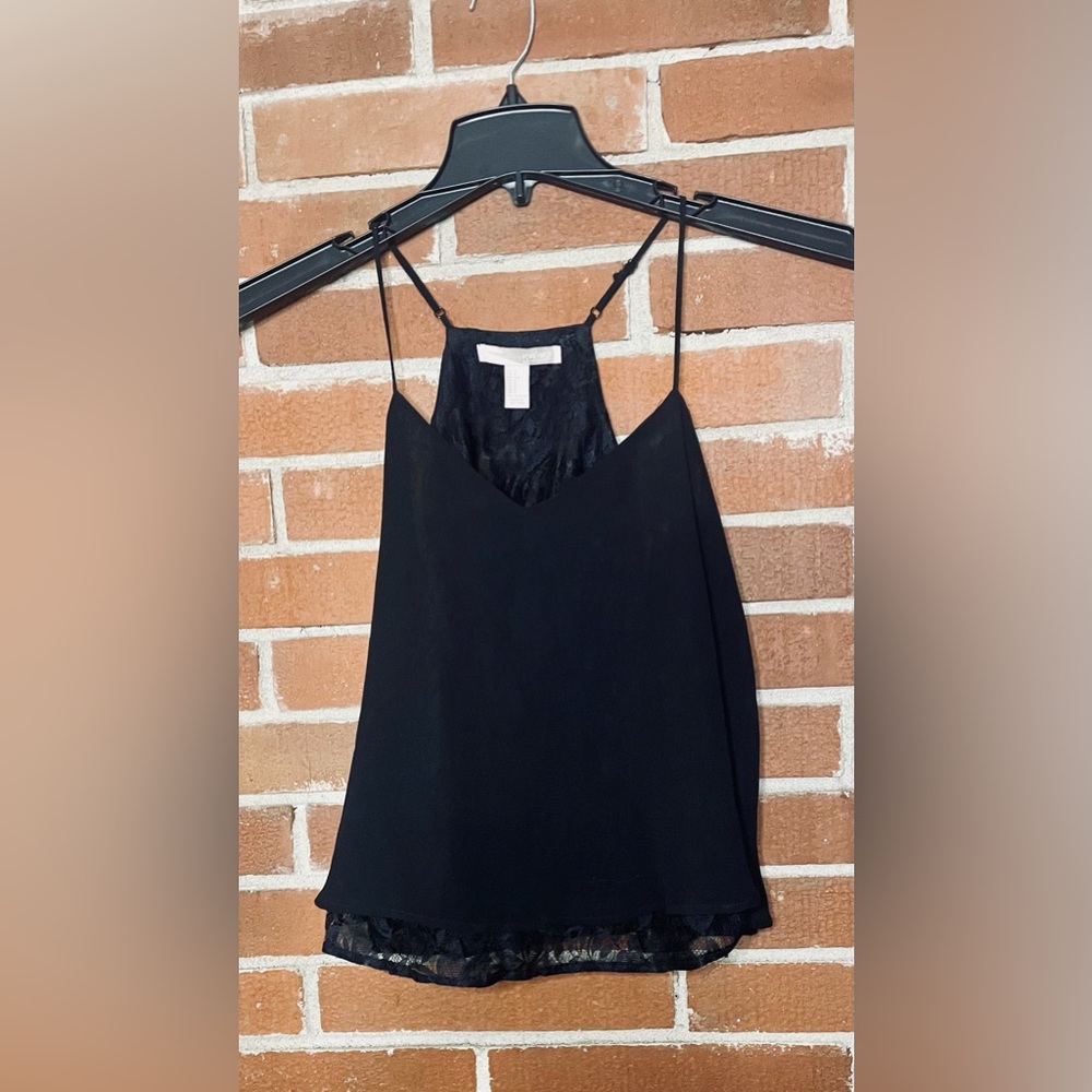 Forever 21 Black Floral Lace crop tank top